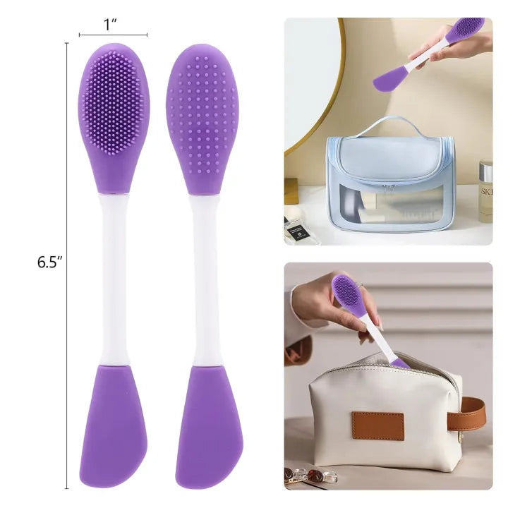 Double-Sided Facial Scrubber Brush – Manual Deep Cleansing & Gentle Exfoliation