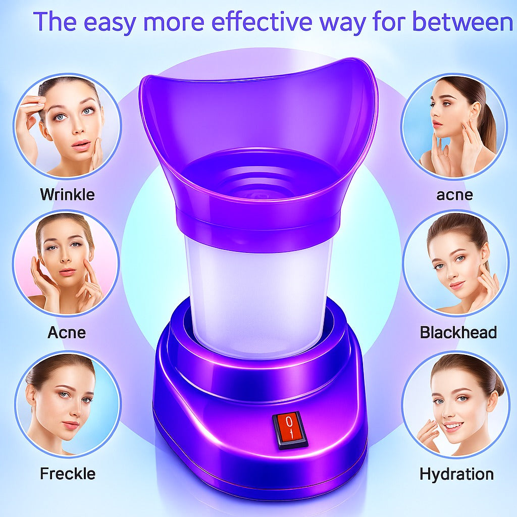 2-in-1 Steam Facial Steamer & Nasal Inhaler | Portable Facial Sauna for Glowing Skin & Blocked Nose Relief