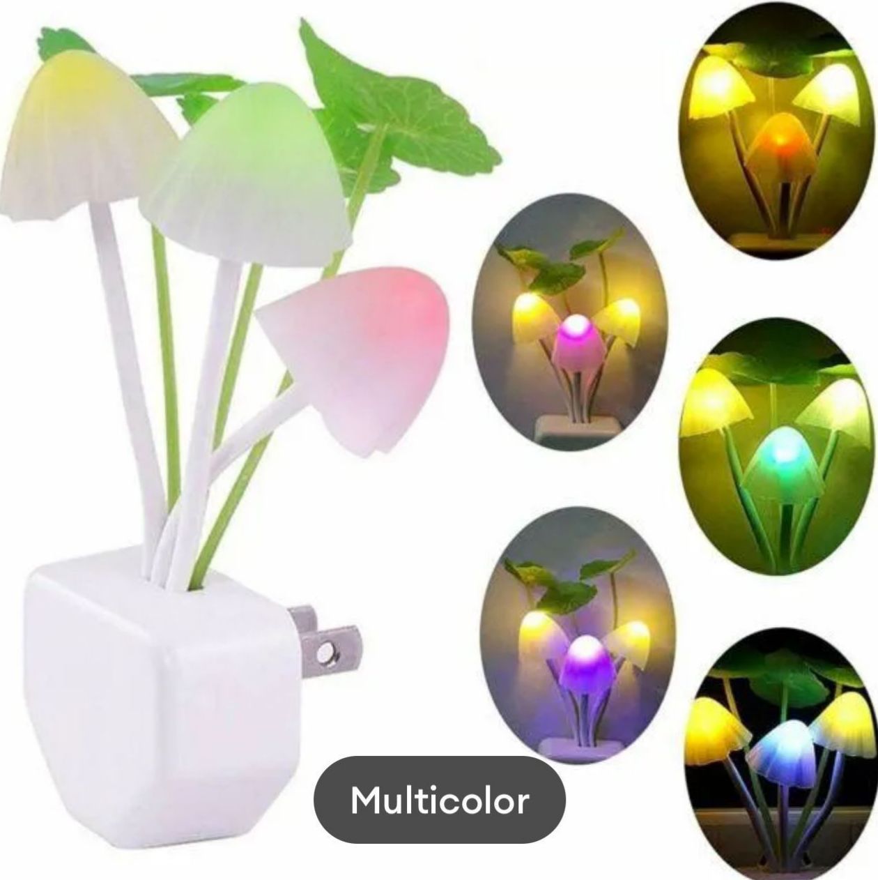 LED Mushroom Night Light with 7-Color Changing Sensor
