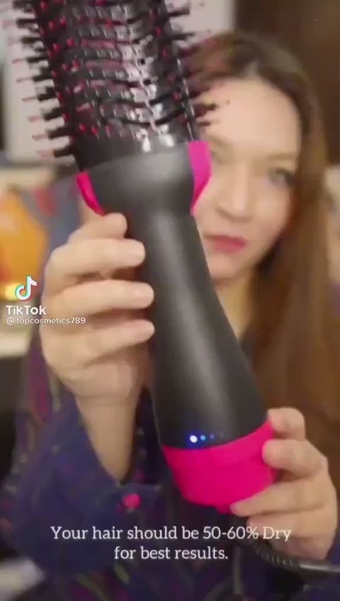 Professional 3 in 1 Hot Air Brush Hair Styling Tool ( Dryer, Styler, Straightener & Curler)