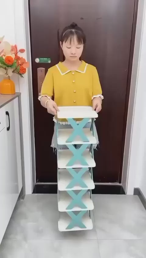 5-Layer Foldable X-Shaped Plastic Shoe Rack – High-Quality Space-Saving high quality plastic Organizer