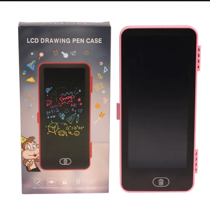 2-in-1 LCD Writing Tablet with Pencil Box – Draw, Write & Organize in Style