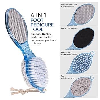 4-in-1 Pedicure Brush for Foot Care | Exfoliate, Clean & Smooth |