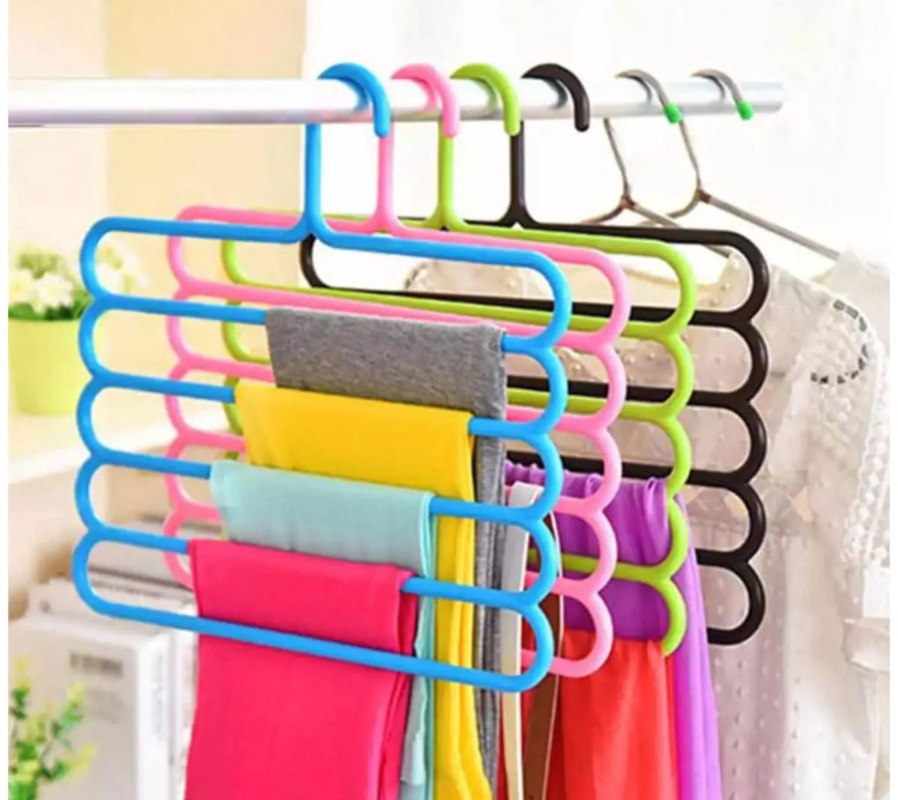 Anti Slip magic multiple layer Trousers hanger Multifunctional (pack of 6)