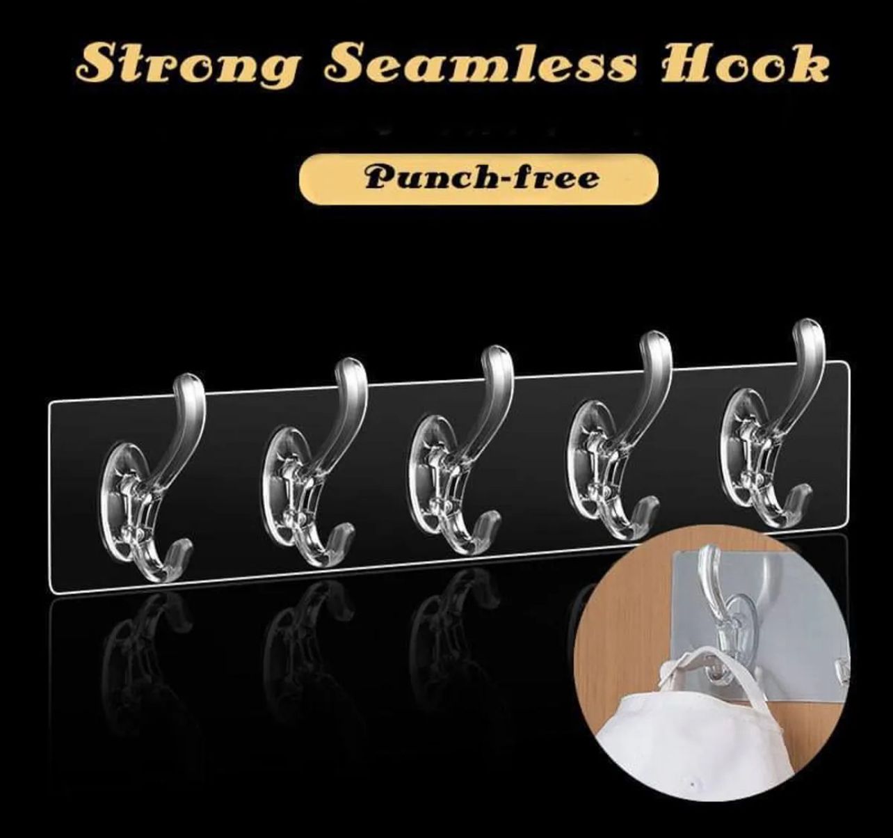 High quality Silicone multi purpose|Six Hook Wall Hanger | Heavy Duty Non-Slip Storage Organizer( pack of 3 hangers)