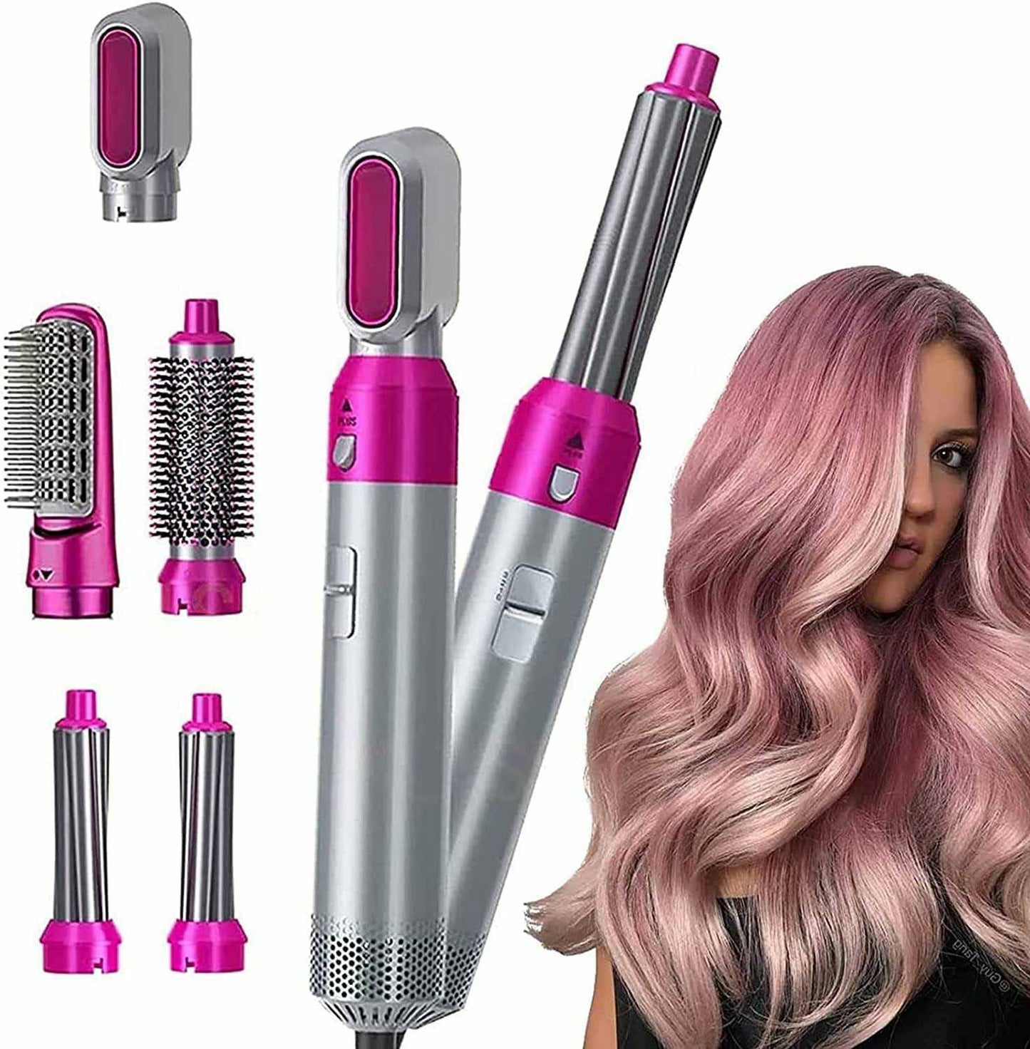5 in 1 Hair Dryer Set Hot Air Comb Blow Volumizer Brush 5 in 1 Hair Styler Hot Air Styler 5 in 1 Curling Iron Set Salon One Step