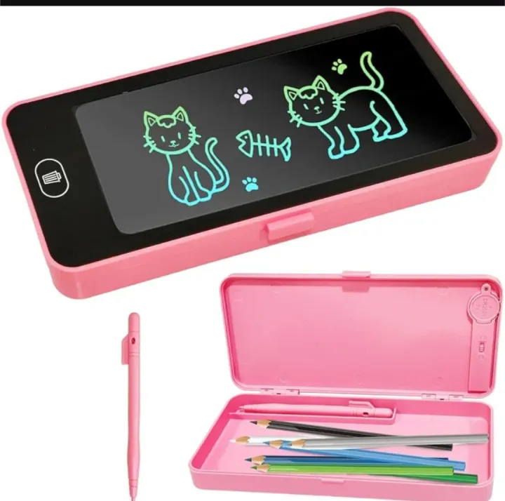 2-in-1 LCD Writing Tablet with Pencil Box – Draw, Write & Organize in Style