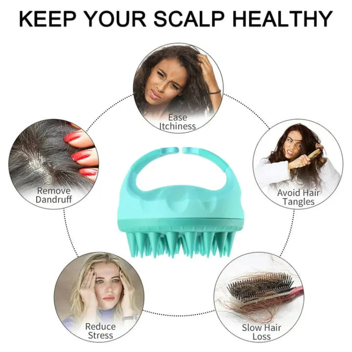 Hair Scalp Massager Brush — Silicone Shampoo & Scalp Care Tool