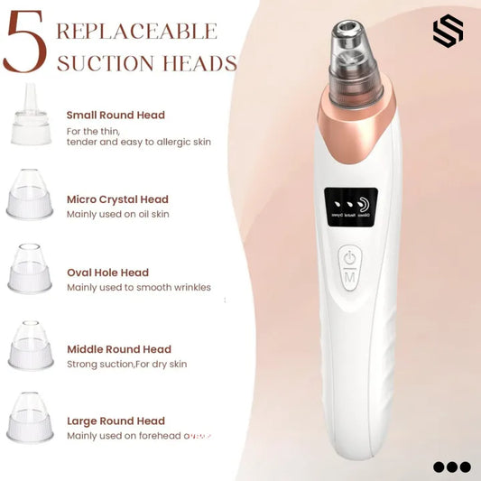 Blackhead, Whitehead Removal Machine Derma Suction 5 In 1 Black Head, whitehead  Remover Machine Acne Pimple Pore Cleaner Vacuum Tool