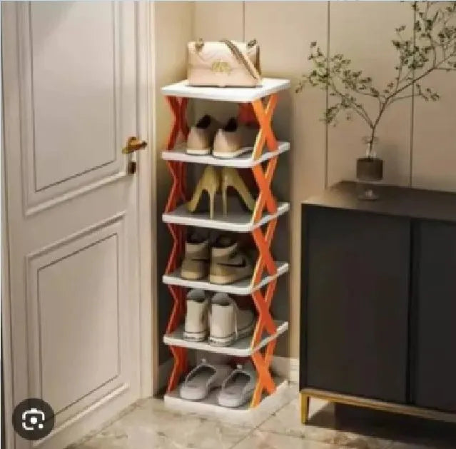 5-Layer Foldable X-Shaped Plastic Shoe Rack – High-Quality Space-Saving high quality plastic Organizer