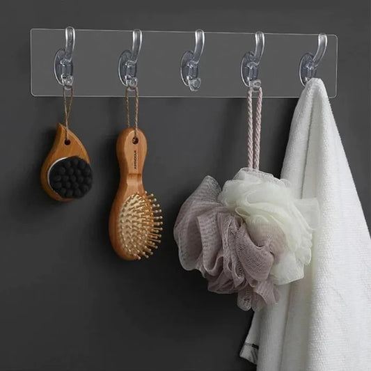 High quality Silicone multi purpose|Six Hook Wall Hanger | Heavy Duty Non-Slip Storage Organizer( pack of 3 hangers)