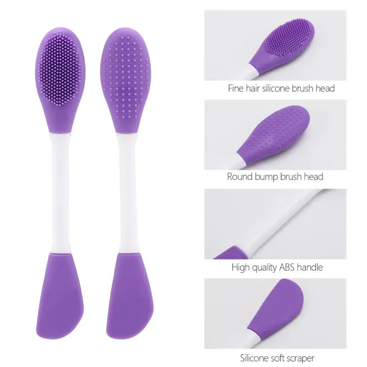 Double-Sided Facial Scrubber Brush – Manual Deep Cleansing & Gentle Exfoliation