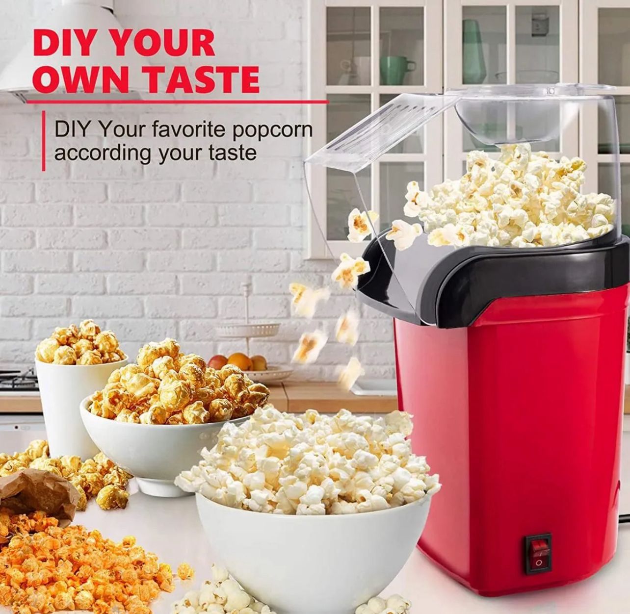 Mini Electric Hot Air Popcorn Maker | Portable Oil-Free Healthy Snack Machine for Kids & Travel