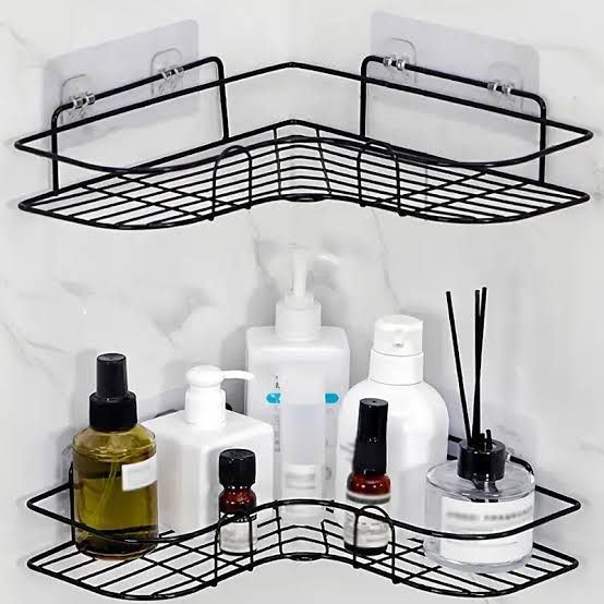 Set of 2 Bathroom kitchen Punch rack , multifuctional shampoo & accessories holder