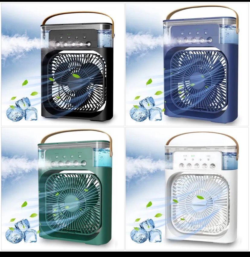 3-in-1 Mini USB Air Cooler Fan with Humidifier & Mist Spray