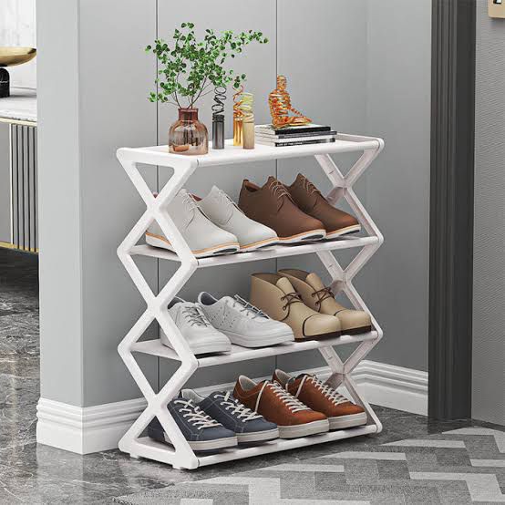 Zigzag X Shape 3-Layer Shoes Rack – Space Saving Shoe Organizer for Home