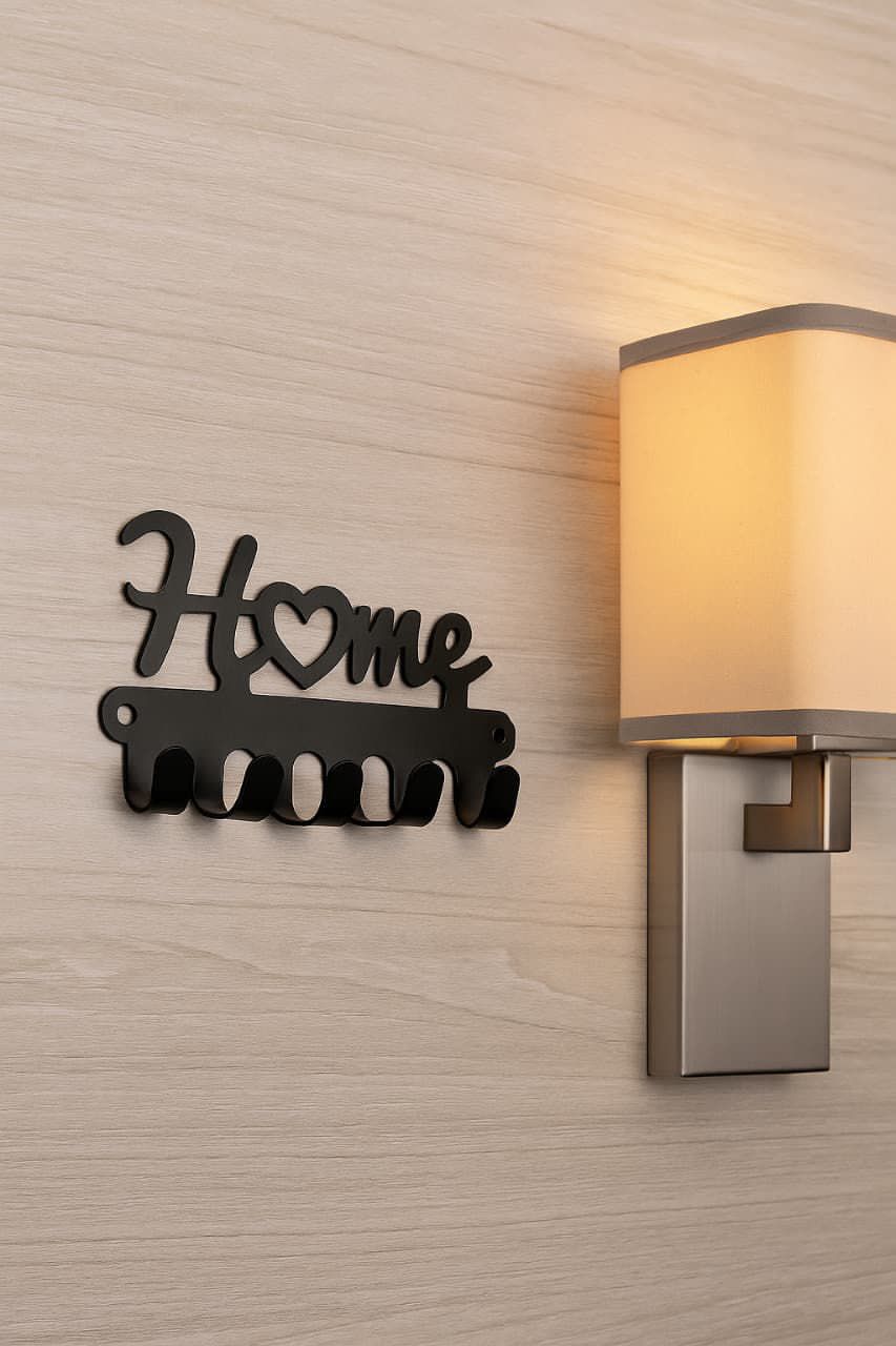 Decorative Home Wall Keychain Holder – Metal Key Hanger with 5 Hooks for Keys, Kitchen Utensils & Accessories – Modern Home Decor