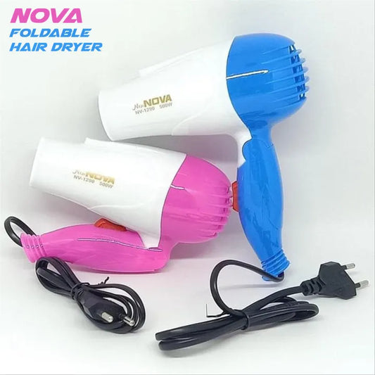 Nova 1000W Foldable Hair Dryer-Lightweight with foldable handle for easy storage & travel