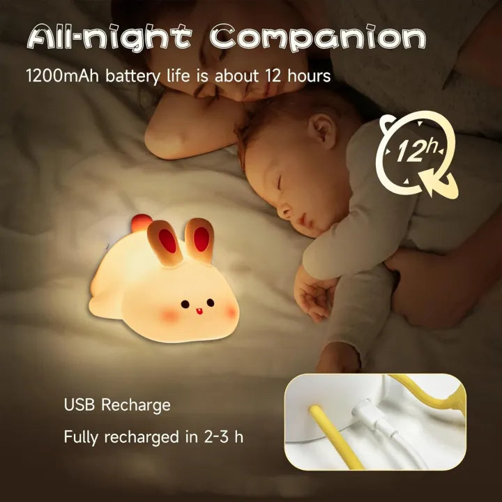 Adorable Animal LED Night Lamp - Color Changing Silicone Nursery Light for Baby Room & Kids Gift