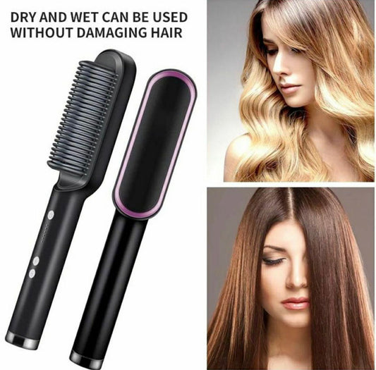 Electric Hair Comb Hair Straightener Brush 909 – Fast Heating Hair Styler Brush for Women & Men | Professional Ceramic Ionic Straightening Comb
