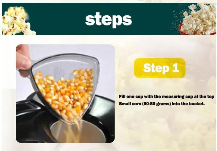 Mini Electric Hot Air Popcorn Maker | Portable Oil-Free Healthy Snack Machine for Kids & Travel