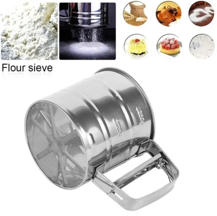 High Quality Stainless Steel Powder Flour Icing Sugar Shaker Sieve Cup Mesh Strainer Baking Kitchen Baking Tea Gadget Tool