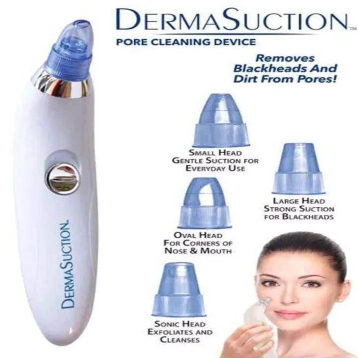 Blackhead, Whitehead Removal Machine Derma Suction 4 In 1 Black Head, whitehead Remover Machine Acne Pimple Pore Cleaner Vacuum Tool