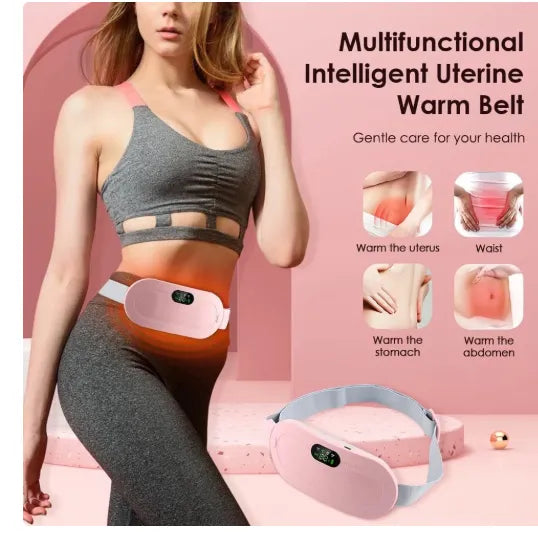 Rechargeable electronic Period Cramp Massager Heating Belt for Menstrual Pain Relief – Waist & Stomach Warmer for Women