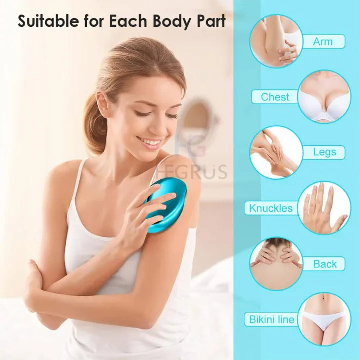 Crystal hair remover stone Painless Epilator Reusable Depilation Tool for body hair. Portable Hair Removal Beauty Tool- Hair remover Stone for Man and Women