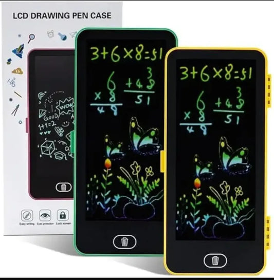 2-in-1 LCD Writing Tablet with Pencil Box – Draw, Write & Organize in Style