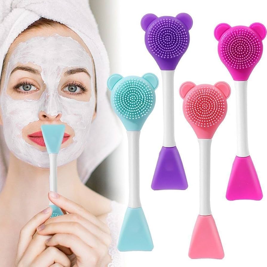 Double-Sided Facial Scrubber Brush – Manual Deep Cleansing & Gentle Exfoliation