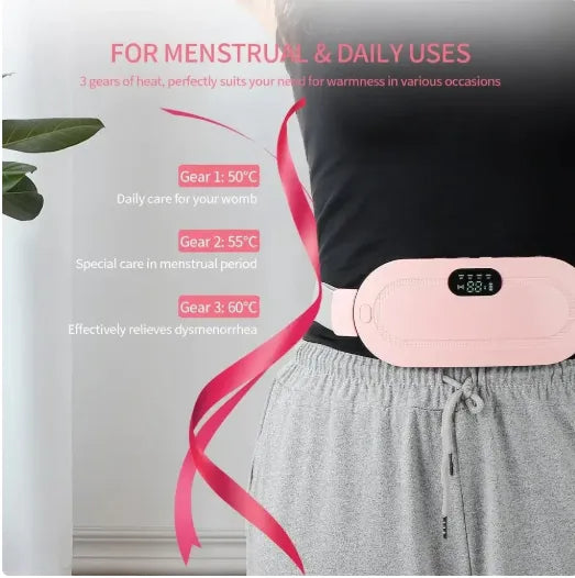 Rechargeable electronic Period Cramp Massager Heating Belt for Menstrual Pain Relief – Waist & Stomach Warmer for Women