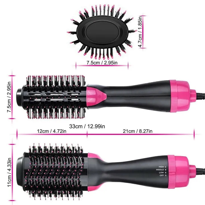 Professional 3 in 1 Hot Air Brush Hair Styling Tool ( Dryer, Styler, Straightener & Curler)