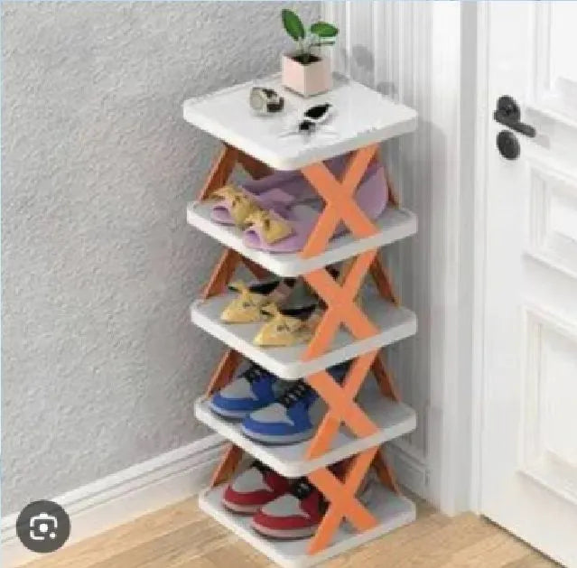 5-Layer Foldable X-Shaped Plastic Shoe Rack – High-Quality Space-Saving high quality plastic Organizer