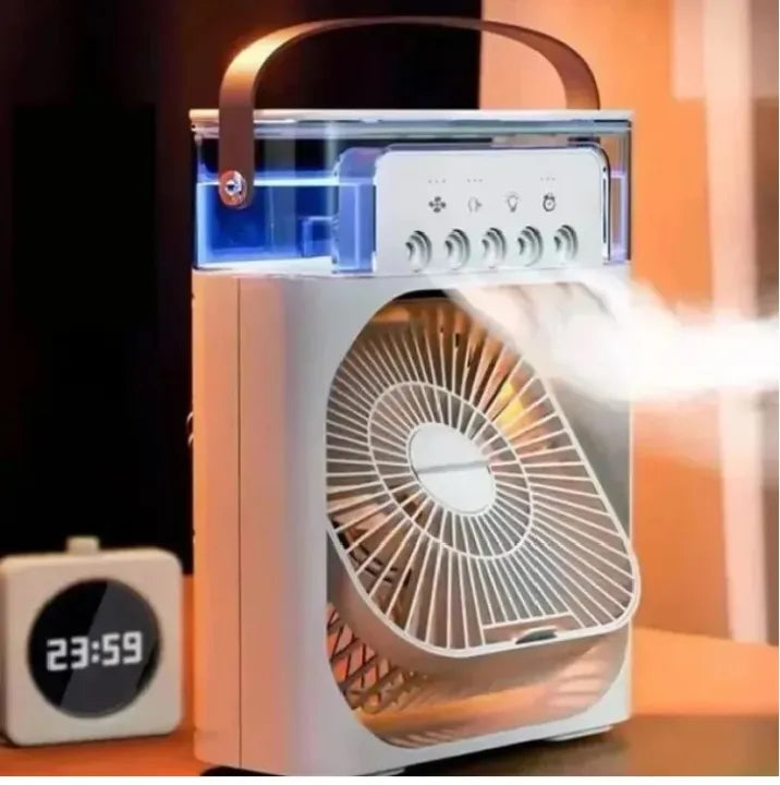 3-in-1 Mini USB Air Cooler Fan with Humidifier & Mist Spray