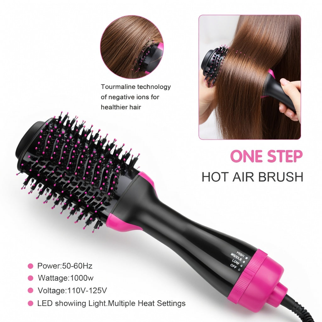 Professional 3 in 1 Hot Air Brush Hair Styling Tool ( Dryer, Styler, Straightener & Curler)