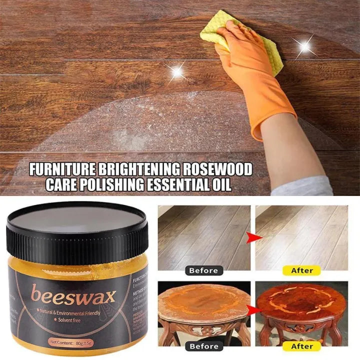 Beeswax Furniture Polish ,Wood Seasoning Beeswax | Natural Wood Wax Traditional Beeswax Polish for Wood & Furniture | Beeswax Wood Polish and Cleaner for Furniture Care